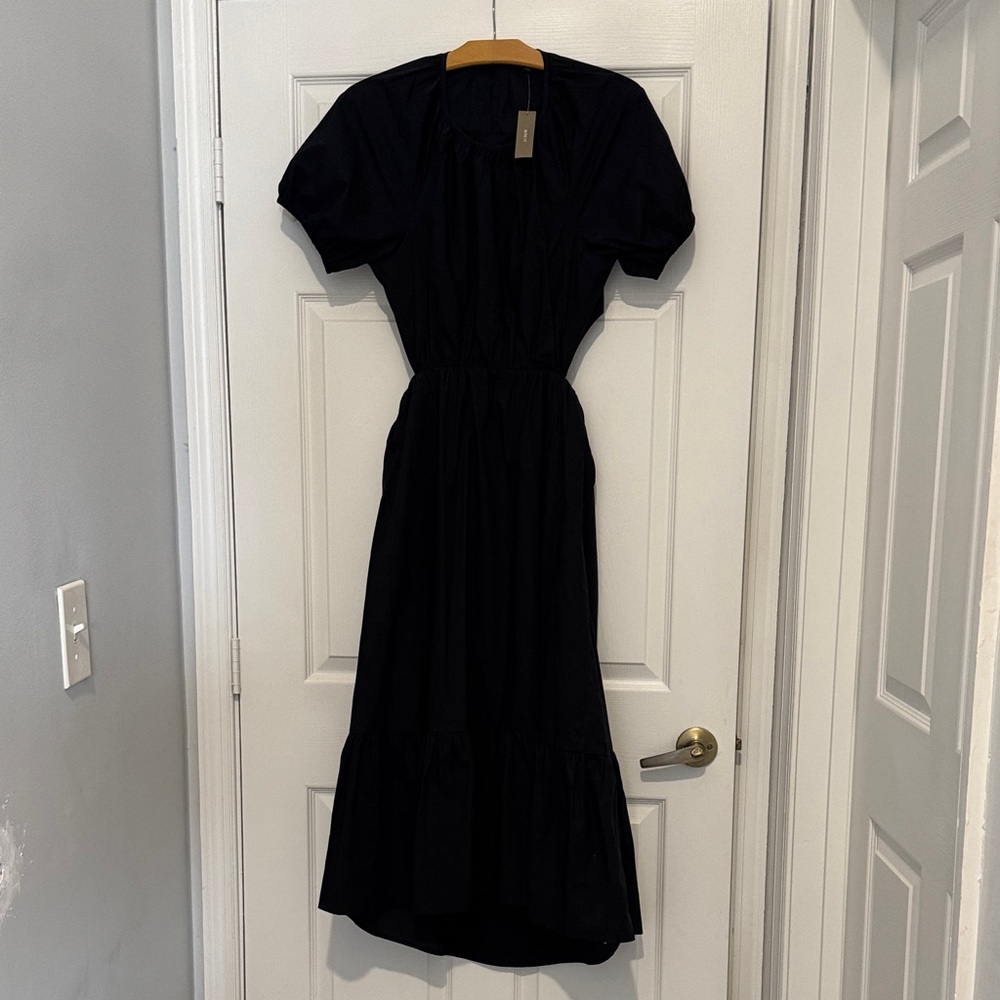 Jcrew Poplin Black Dress